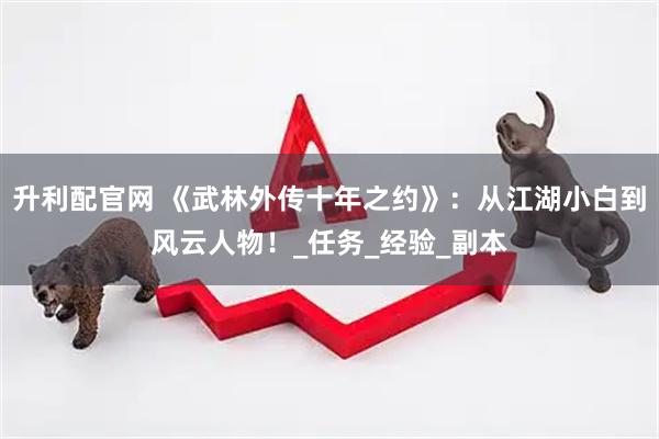 升利配官网 《武林外传十年之约》：从江湖小白到风云人物！_任务_经验_副本