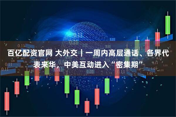 百亿配资官网 大外交｜一周内高层通话、各界代表来华，中美互动进入“密集期”